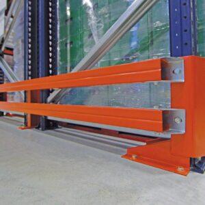 Pallet racking end barrier.